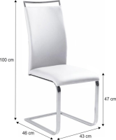 Jídelní židle, ekokůže bílá / chrom, BARNA NEW