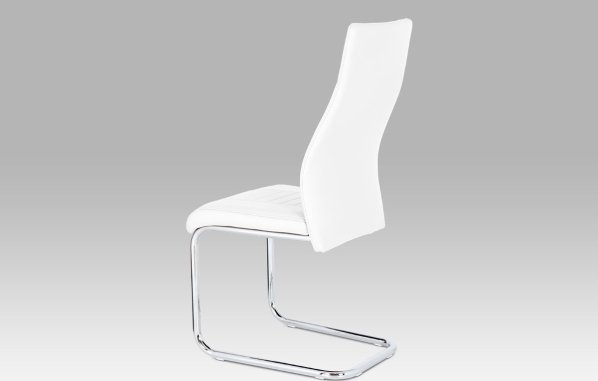 Jídelní židle HC-955 WT bílá koženka / chrom