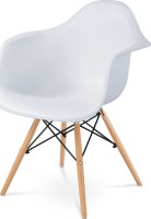Jídelní židle, plast bílý / masiv buk