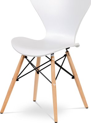 Jídelní židle bílý plast / natural