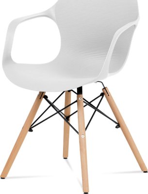Jídelní židle bílý strukturovaný plast / natural