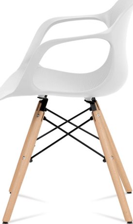 Jídelní židle bílý strukturovaný plast / natural