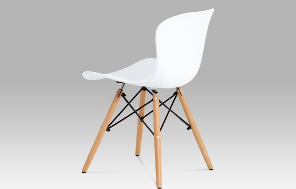 Jídelní židle bílý vroubkovaný plast / natural