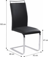 Jídelní židle, ekokůže černá / chrom, BARNA NEW