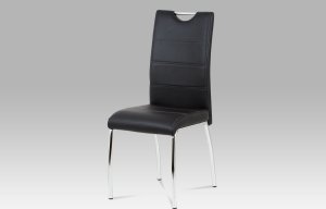 Jídelní židle HC-585 BK černá koženka / chrom