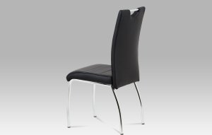 Jídelní židle HC-585 BK černá koženka / chrom
