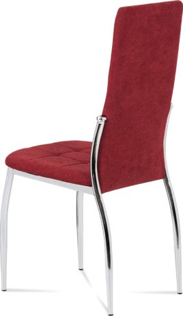 Jídelní židle, červená látka, kov chrom