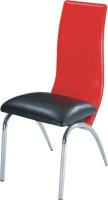 Jídelní židle, chrom + ekokůže černá, DOUBLE