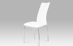 Jídelní židle chrom / koženka bílá