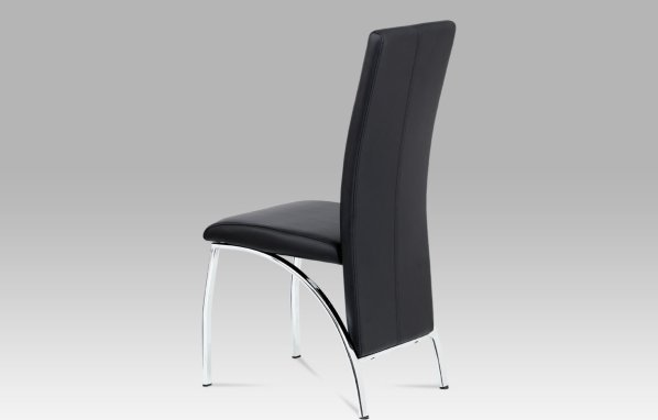 Jídelní židle chrom / koženka černá