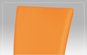 Jídelní židle chrom / oranžová koženka