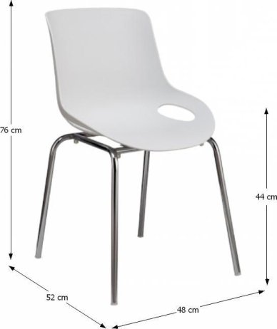 Jídelní židle, chrom + plast, bílá, EDLIN