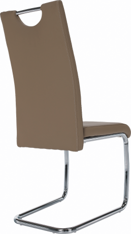 Jídelní židle, ekokůže cappucino / chrom, ABIRA NEW