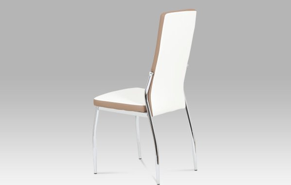 Jídelní židle koženka bílá + cappucino