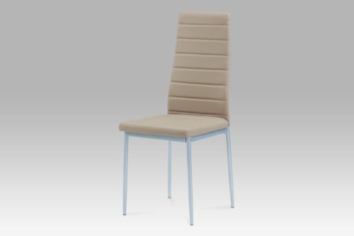 Jídelní židle koženka cappuccino / šedý lak