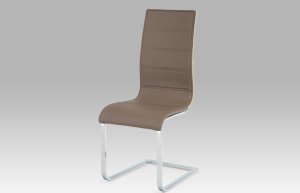 Jídelní židle, koženka coffee / sonoma / chrom