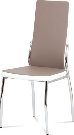 Jídelní židle koženka lanýž + bílá
