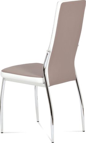 Jídelní židle koženka lanýž + bílá