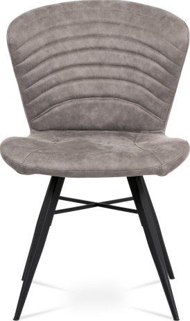 Jídelní židle, lanýžová látka vintage, kov černý mat