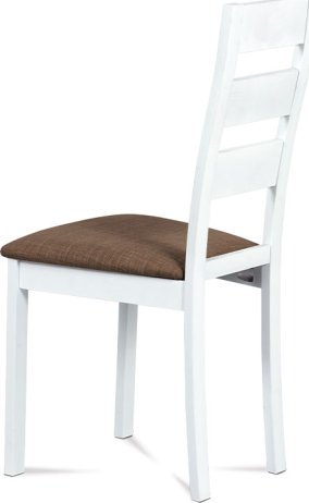 Jídelní židle masiv buk, barva bílá, potah světlý