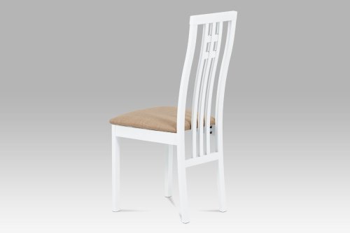 Jídelní židle masiv buk, barva bílá, potah béžový