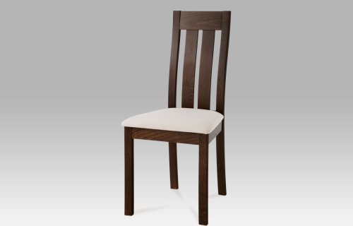 Jídelní židle masiv buk, barva ořech, potah béžový