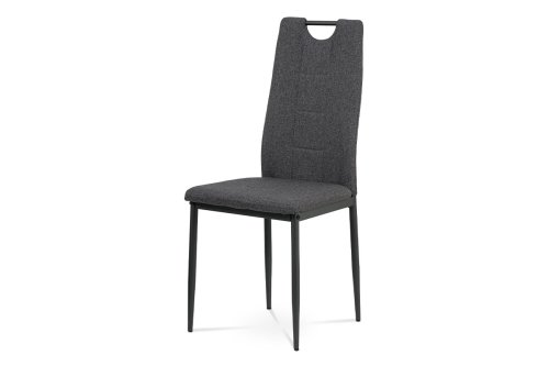 Jídelní židle, šedá látka, kov černý mat