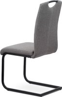 Jídelní židle - šedá látka, kovová podnož, černý matný lak