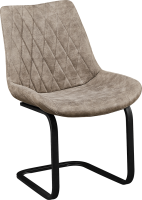 Jídelní židle, světlehnědá látka s efektem broušené kůže, DENTA