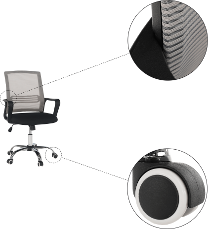 Kancelářská židle APOLO, síťovina šedohnědá taupe/látka černá