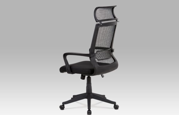 Kancelářská židle, černá mesh, plastový kříž, houpací mechanismus