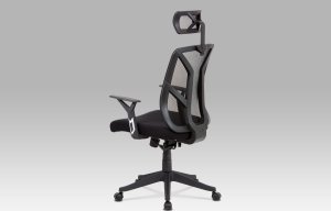 Kancelářská židle, černá mesh, plastový kříž, synchronní mechanismus