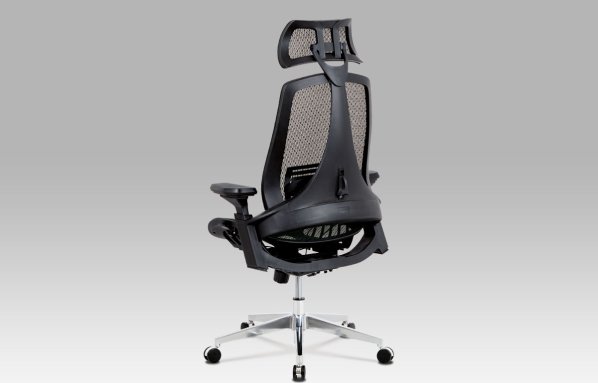 Kancelářská židle, lankový mech., černá MESH, kovový kříž