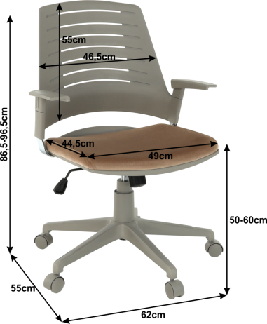 Kancelářská židle DARIUS, šedá / hnědá