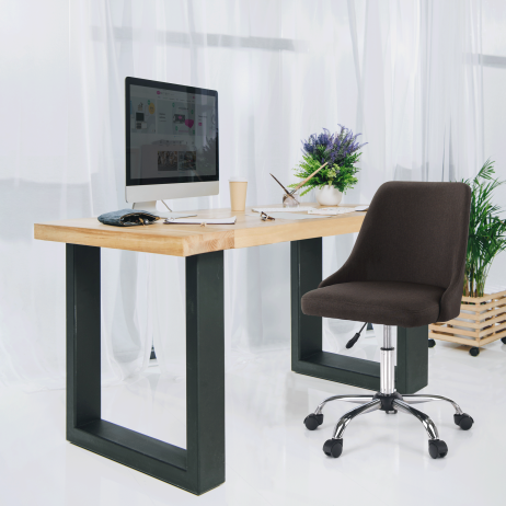 Kancelářská židle EDIZ, hnědá/chrom
