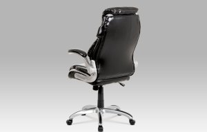Kancelářská židle, houpací mech., černá koženka, plast. kříž