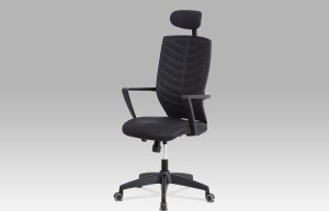 Kancelářská židle, houpací mech., černá MESH, plastový kříž
