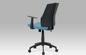 Kancelářská židle, látka modrá, houpací mechanismus, kříž plast černý, plastová kolečka