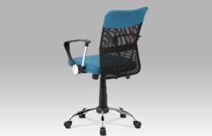 Kancelářská židle, modrá látka, černá MESH, houpací mech, kříž chrom