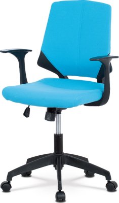 Kancelářská židle, modrá látka, černé PP područky