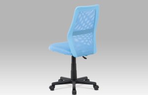 Kancelářská židle, modrá MESH + ekokůže, výšk. nast., kříž plast černý