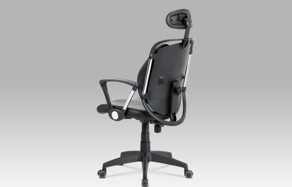 Kancelářská židle, permanent kontakt mech., černá koženka, plastový kříž