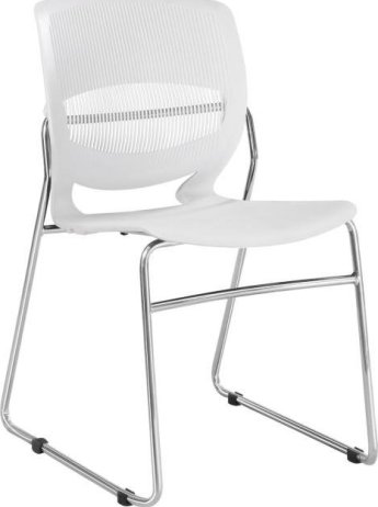 Kancelářská židle, plast + kov, bílá, IMENA