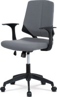 Kancelářská židle, šedá látka, černý PP, houpací mechanismus