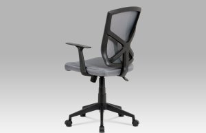 Kancelářská židle, šedá MESH+síťovina, plastový kříž, houpací mechanismus