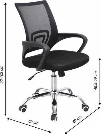 Kancelářská židle, síťka černá / černá, DEX