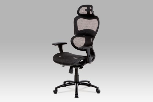 Kancelářská židle, synchronní mech., černá MESH, plast.kříž
