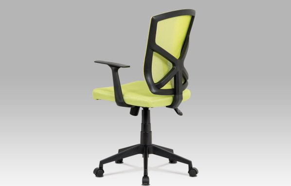 Kancelářská židle, zelená MESH+síťovina, plastový kříž, houpací mechanismus