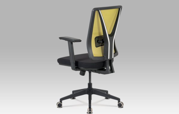 Kancelářská židle, zelená síťovina+černá látka, synchronní mech, plast kříž