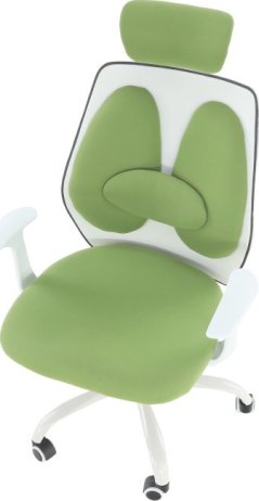 Kancelářské křeslo s opěrkou hlavy, zelená / bílá, BENNO UT-C568X